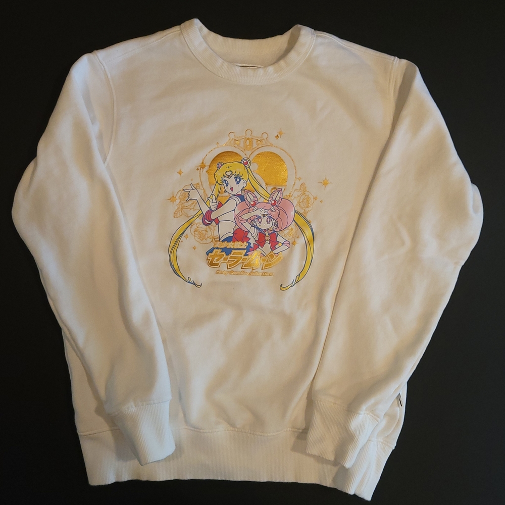 Chocolate White Sailor Moon Graphic Crewneck Sweatshirt